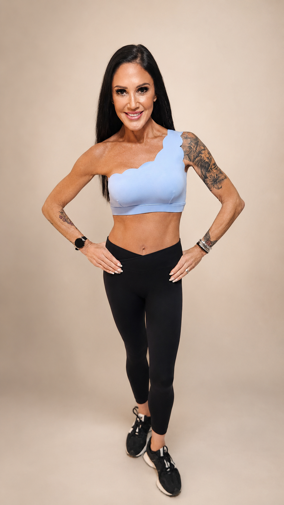 Scallop Sports Bra – Blue