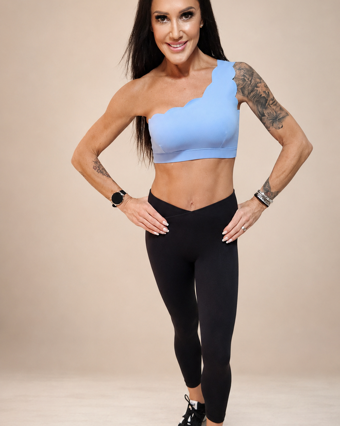 Scallop Sports Bra – Blue