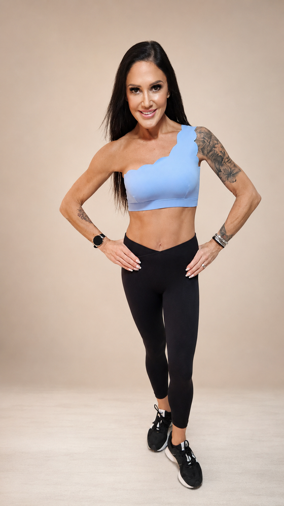 Scallop Sports Bra – Blue