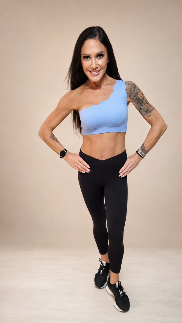 Scallop Sports Bra – Blue